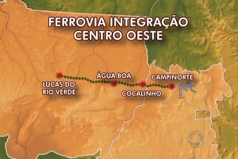 Traçado original da Ferrovia Centro-Oeste — Foto: Reprodução/TVCA