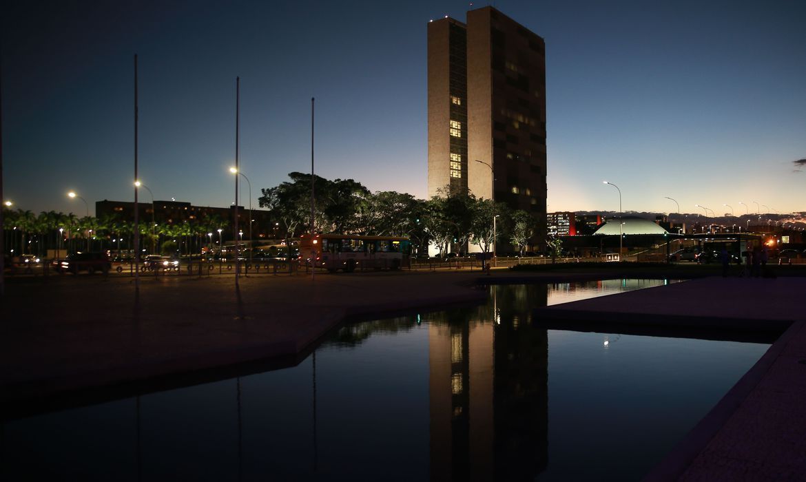 Congresso Nacional no final de tarde em Brasília